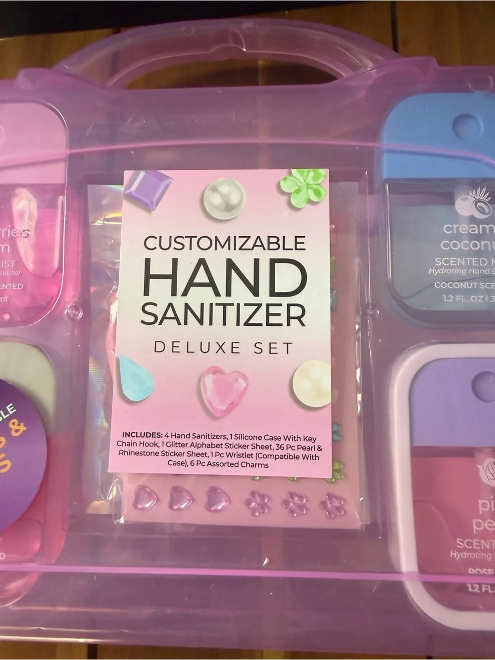 Customizable Hand Sanitizer Deluxe Set - Pink & Purple